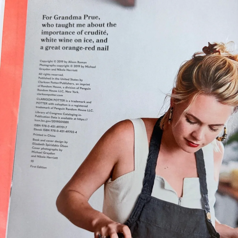 Nothing Fancy Alison Roman Cookbook Hardcover First Edition 2019 Recipes
